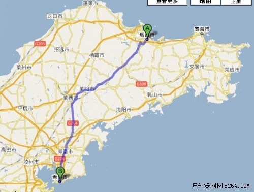 第一天(八月三十日)烟台-莱阳-青岛(g204/240km)