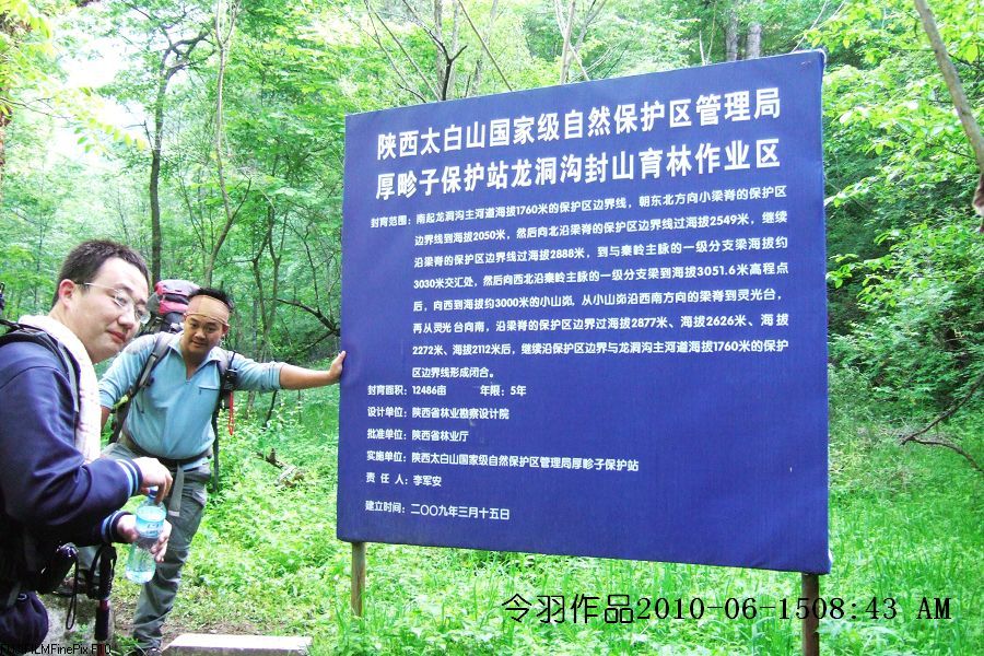 很有名的路标,封山育林蓝色标牌!